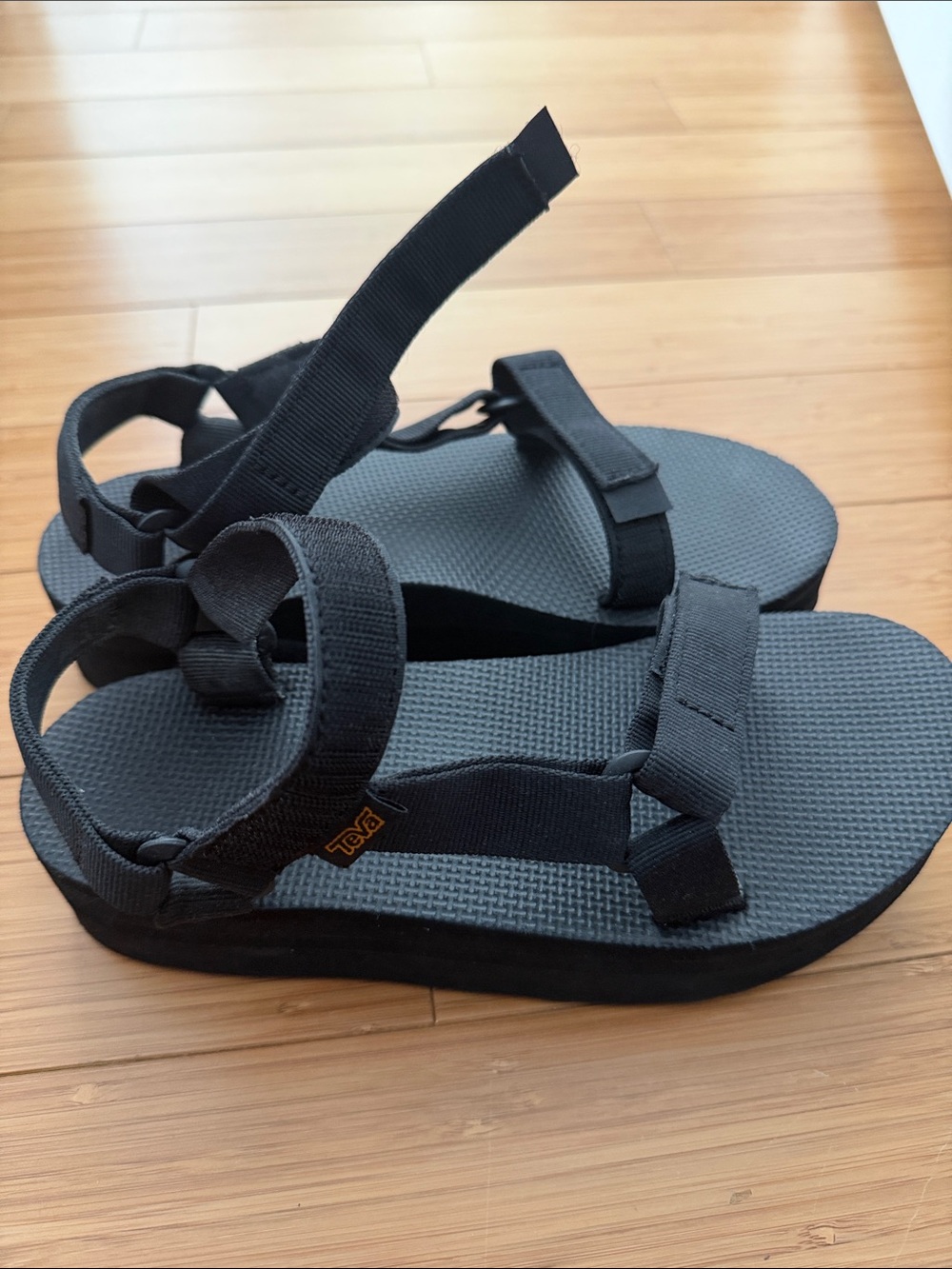 Teva Women’s Black Platform Strap Sandals - Comfortable Everyday Wear